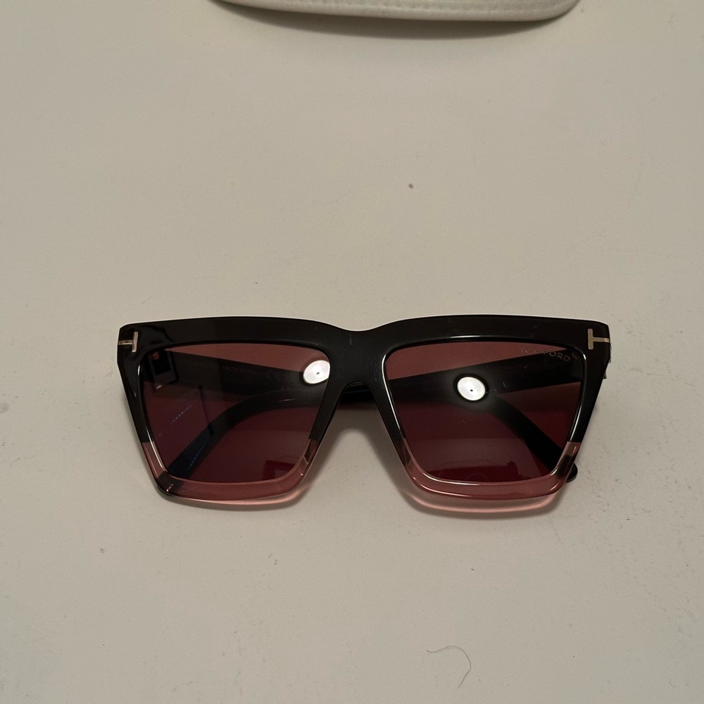 Tom Ford Brown Frame Sunglasses with Pink Tint